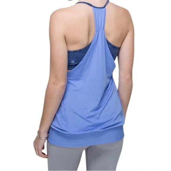 Lululemon No Limits tank lullaby Size 6, two Toned Blue - Picture 5 of 8